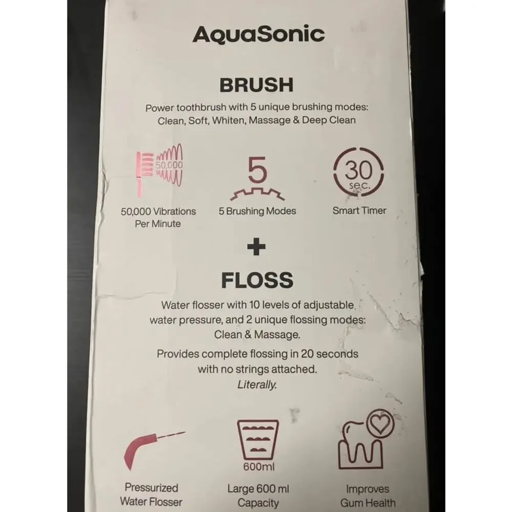 AquaSonic HDC Pro Home Dental Center Toothbrush & Water Flosser Combo Rose Gold